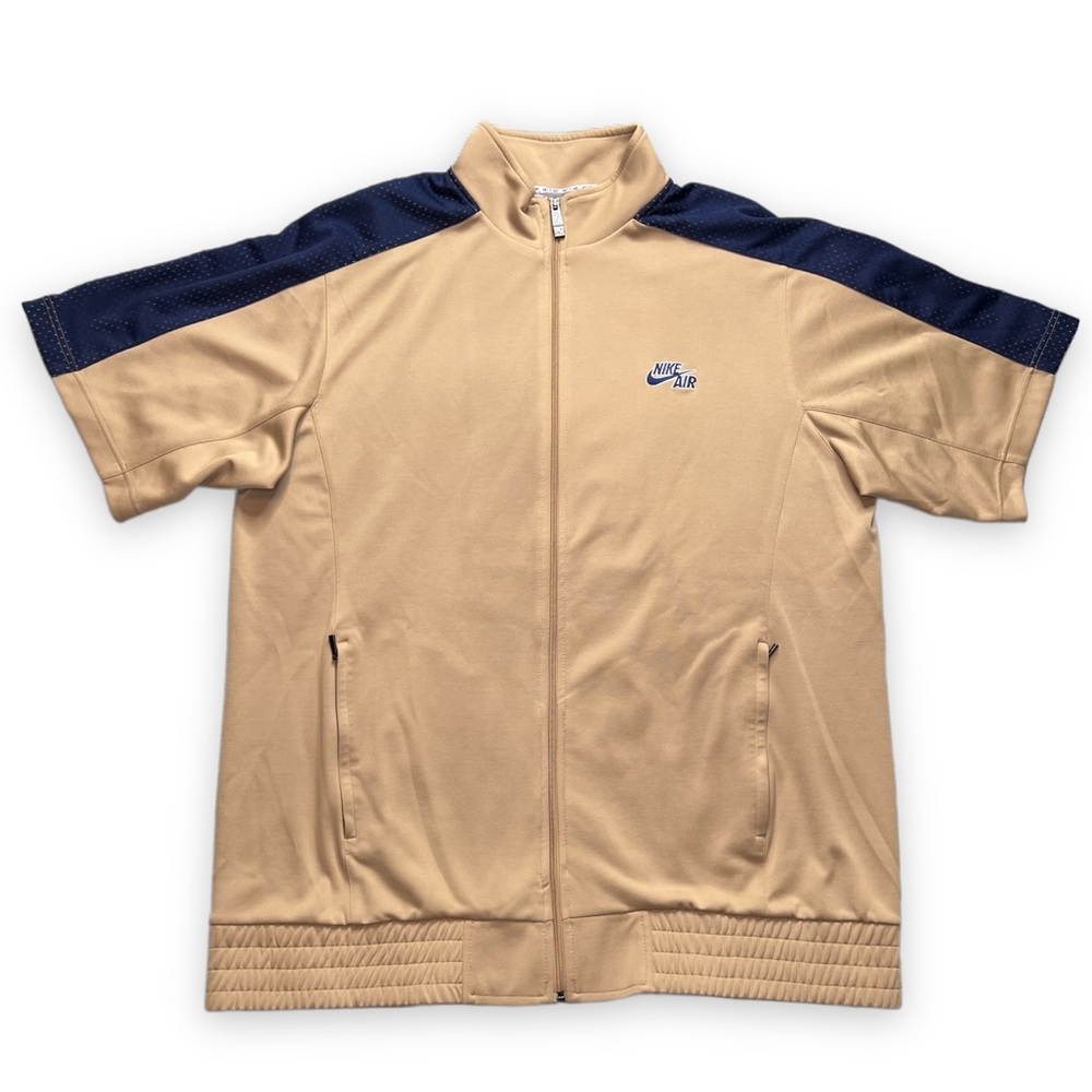 Vintage Y2K Nike Air Silver Tag Basketball Warmup Shooting Shirt Zip Gold Navy